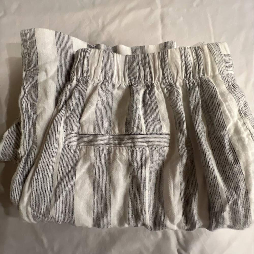 Old Navy Striped High-Waisted Wide Leg Linen Blend Cropped Pants- Size 4 Coastal - Picture 11 of 11
